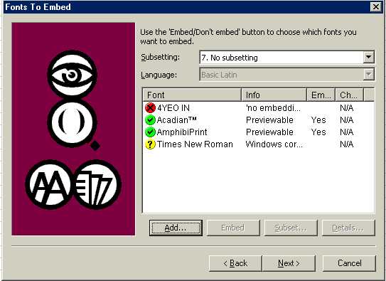 Fonts to Embed Dialog 2